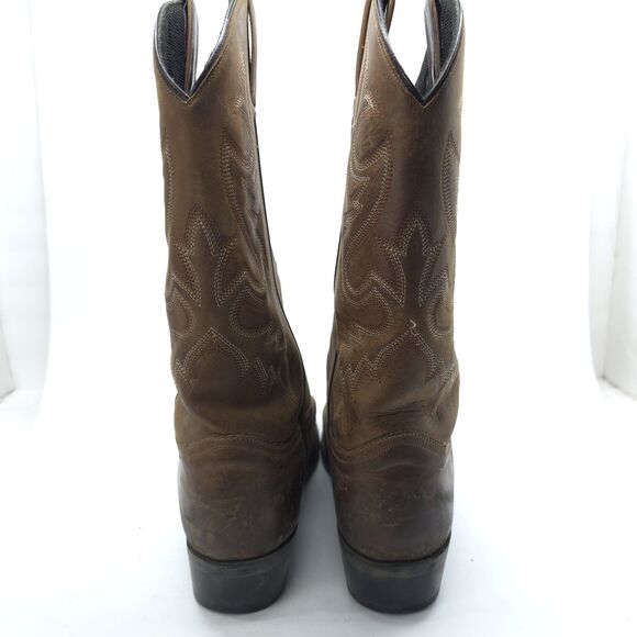 DOUBLE-H Men’s Leather Cowboy Brown Boots Size 12 EE main image 2
